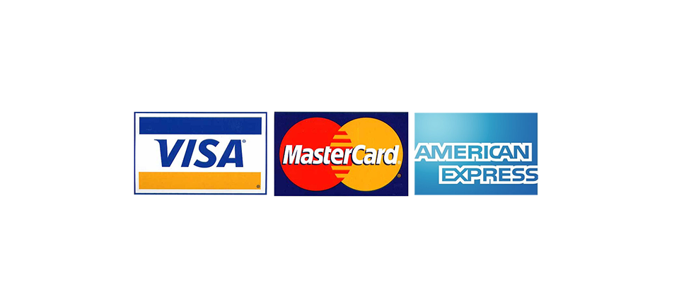 We Accept Visa Mastercard and American Express
